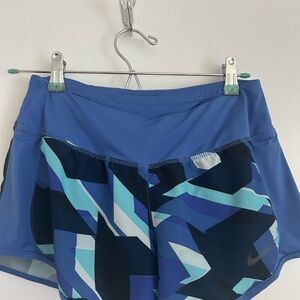 Nike Women's Blue Geometric Athletic Shorts